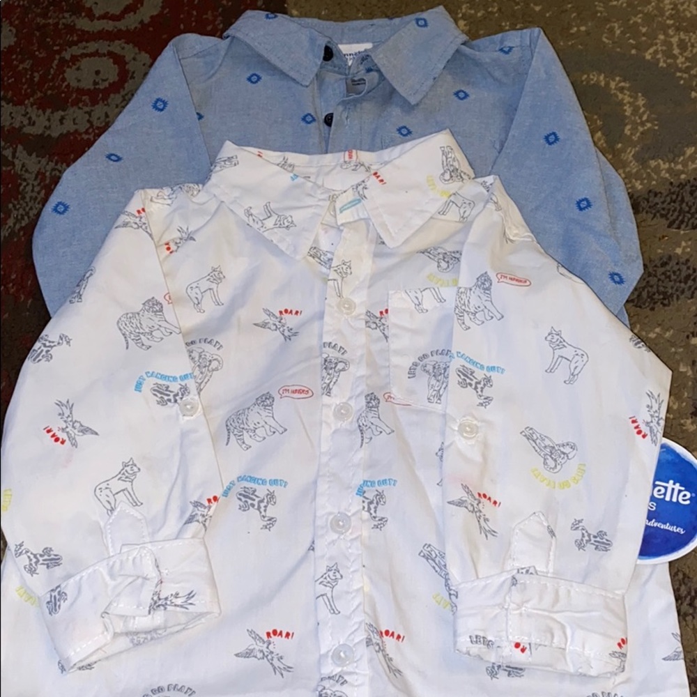 Bundle of (3) button up long sleeve shirts 4T NWT